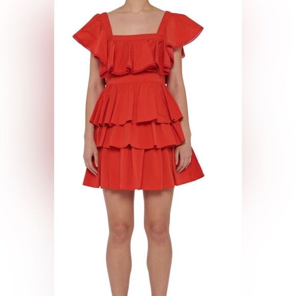 Toccin ruffle mini dress NWT Size 8 - Picture 1 of 12